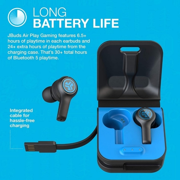 JLab JBuds Air Play Gaming True Wireless Earbuds | 30+ Total Hours of Bluetooth - Picture 4 of 10